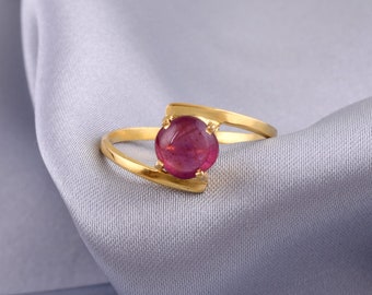 18k Solid Gold Natural Ruby Ring For Women