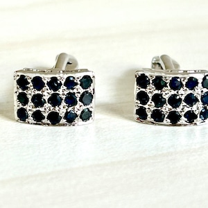 Natural blue sapphire 925 sterling silver handmade cuff links cufflink jewelry, September birthstone,wedding anniversary birthday engagement