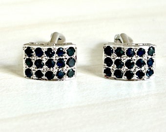 リッツ サファイア 9 – ブルーとシルバーのカフスボタン - Etsy 日本