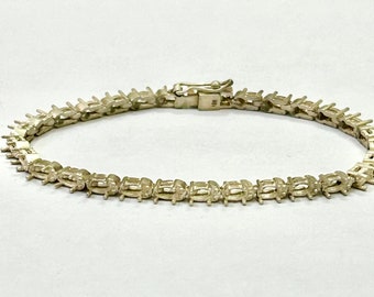 Semi Mount Blank Sterling Silver Tennis Bracelet Oval 5x3MM, Handmade Setting Bracelet, Without Stone Setting Bracelet, Gift for Her Wedding