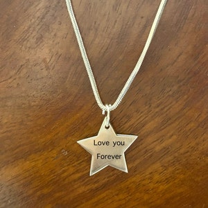 Collar con nombre escrito a mano, collar grabado, regalo de aniversario personalizado, collar con nombre personalizado, placas de identificación de plata