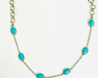 Handmade Turquoise Silver Bracelet, December Birthstone
