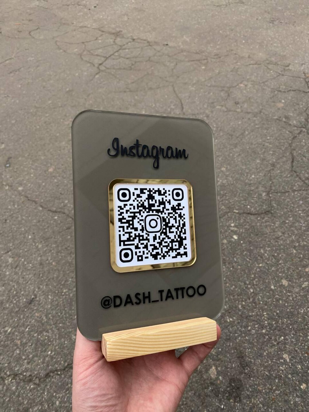 Small Acrylic QR Code Sign – Custom Design With Logo | Mini Business ...