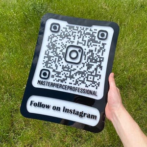 Letrero acrílico con código QR personalizado: Instagram, Facebook, Snapchat, Venmo, PayPal, Menú, WiFi / Exhibidor comercial personalizado para bares y tiendas