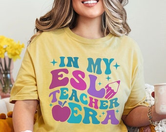 ESL teacher shirt, Esl teacher appreciation, Online esl teacher shirt, Esl teacher hello tshirt, Shirts for Esl teacher, Esl comfort colors.