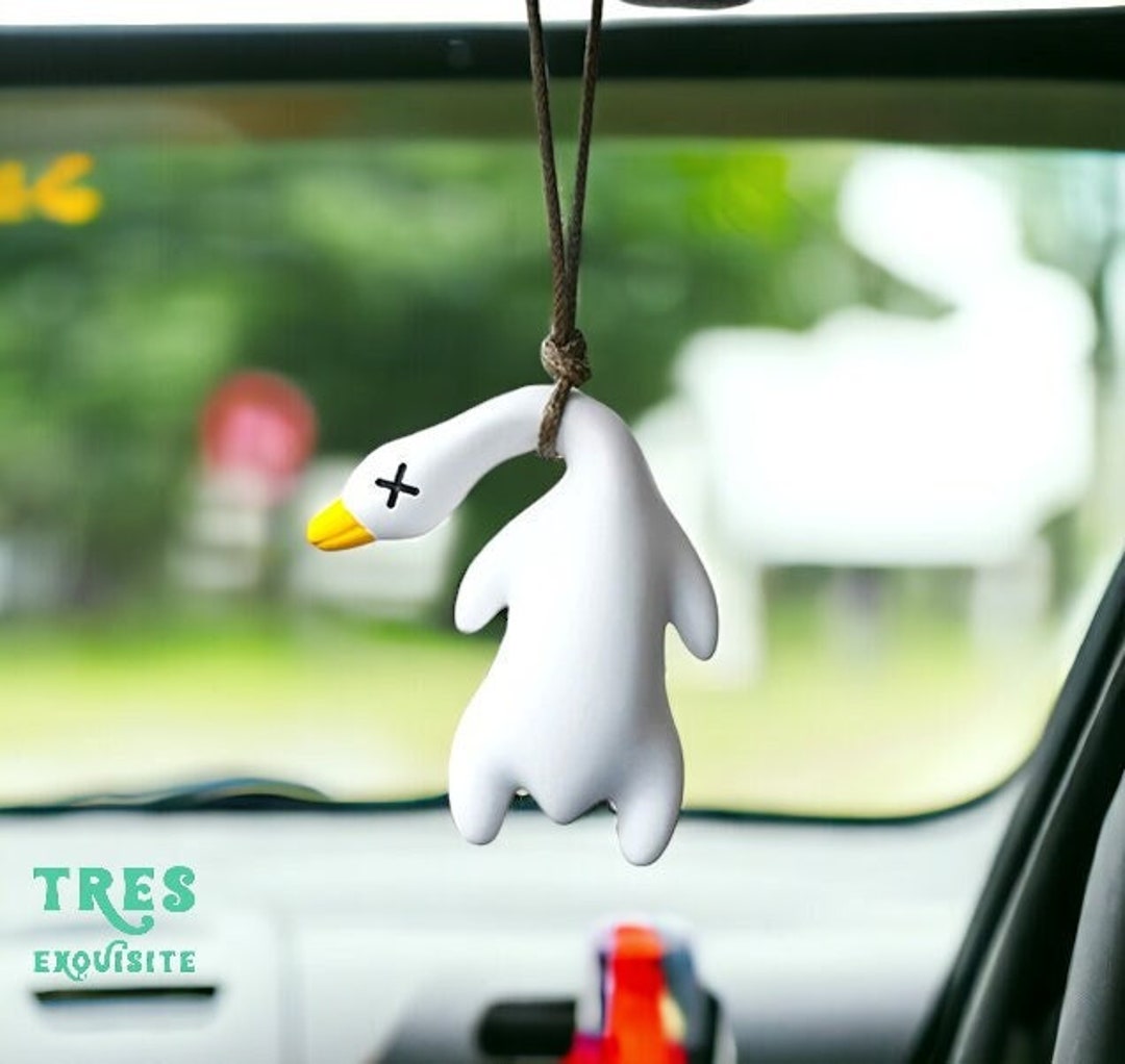 Hanging Goose Car Mirror Accessory Funny Duck Decor Dead Duck Ornament