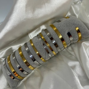 bracelets en acier inoxydable et tissu image 6