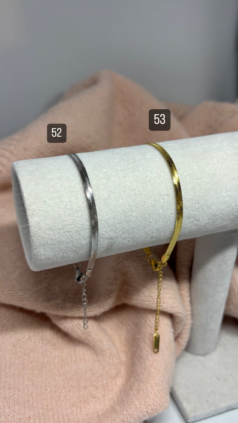 bracelets en acier inoxydable et tissu image 9