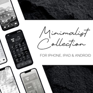 1100+ Custom iPhone & Android Icons | Minimalist iOS 14-18 Icons Pack | Black and White Aesthetic Wallpapers | iPhone Home Screen Theme