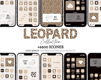 Leopard iOS Icons Pack | 6500 App Icons for iPhone Android | Aesthetic Leopard Wallpapers & Widgets | Teen Girl Gift