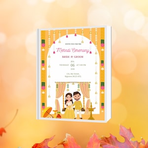 Mehndi Ceremony Invitation Digital Template Canva editable and Printable Invitation