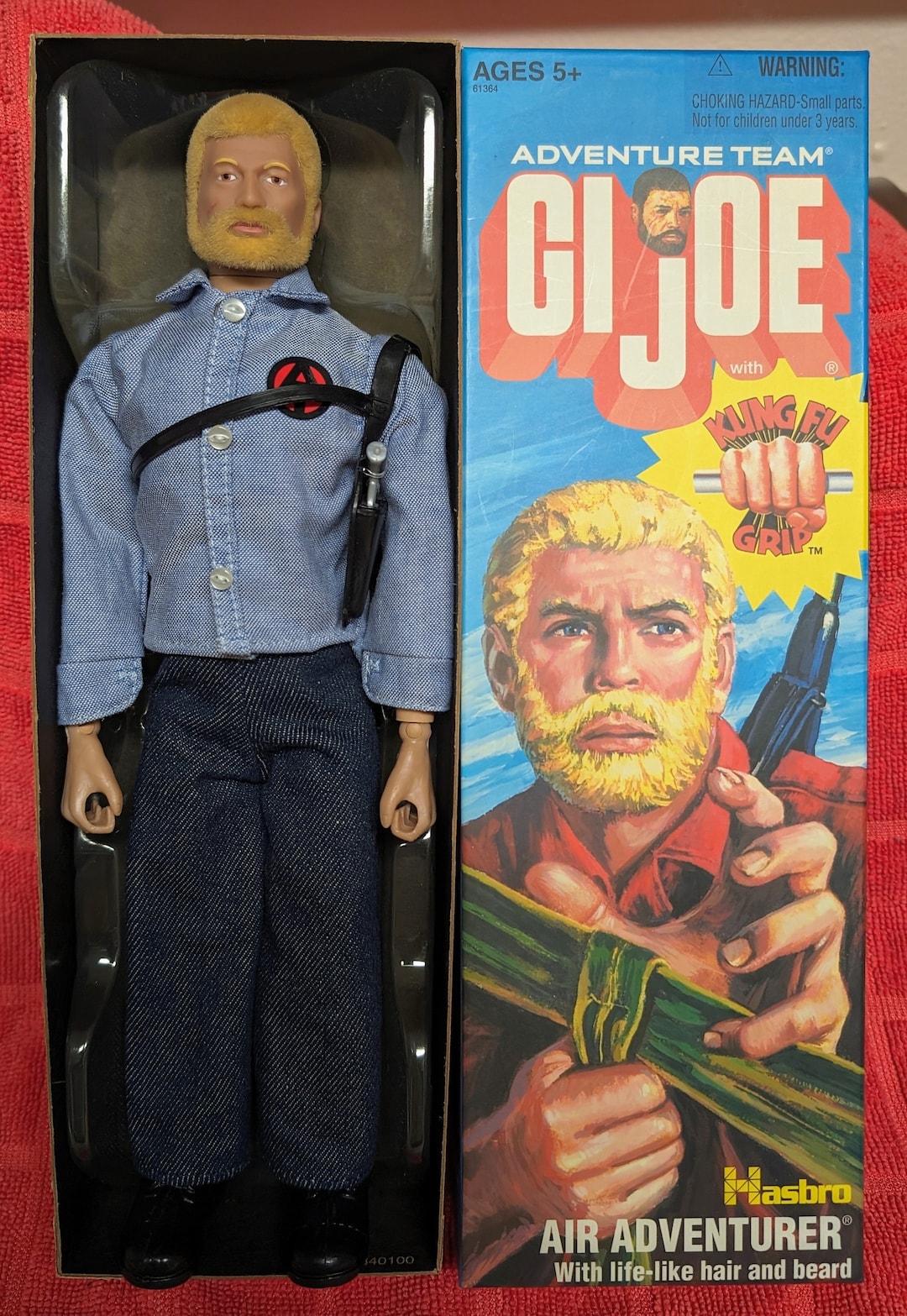 GI JOE Land Sea Adventure Figure Blonde Hair Kung Fu Grip Vintage