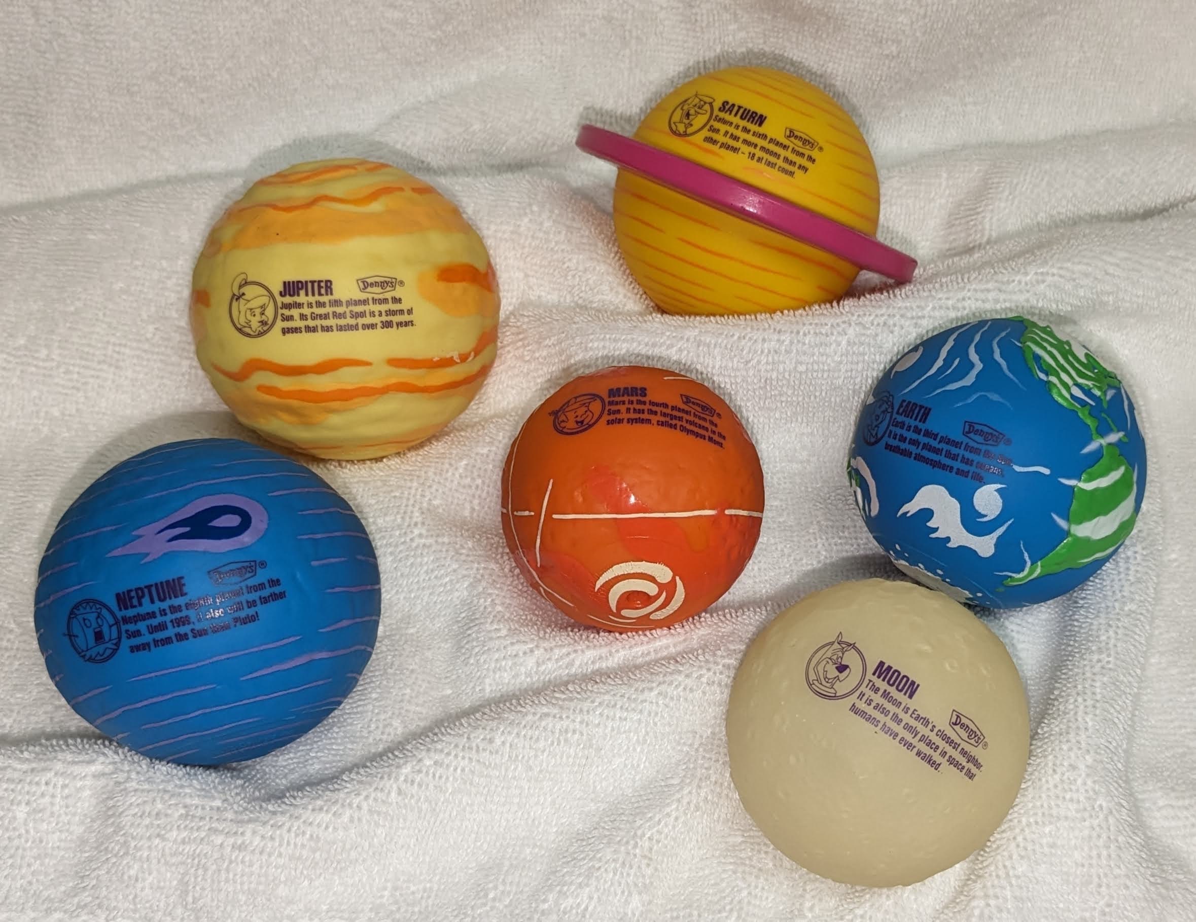 Vintage Rare Set the Jetsons Denny's Rubber Planets Ball