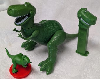 Assortiment de lots de dinosaures Rex Toy Story, une seule annonce ! Figurine - Bouchon de bouteille - Pez - Vinylmation Disney