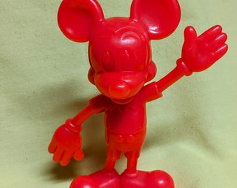 Vintage Mickey Mouse MARX Toys Figure Red/Orange 1971 super clean Condition! 6” inches tall. Walt Disney Prod.