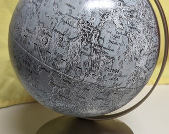 RARE Moon Globe Vintage Replogle Desk Model 1972 -Not Sold In Stores!  OuterSpace Planet Galaxy Student Studies