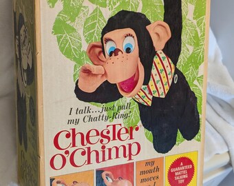 Vintage Mattel Chester O'chimp Plush: 1964 Animal Yacker in Box - Etsy
