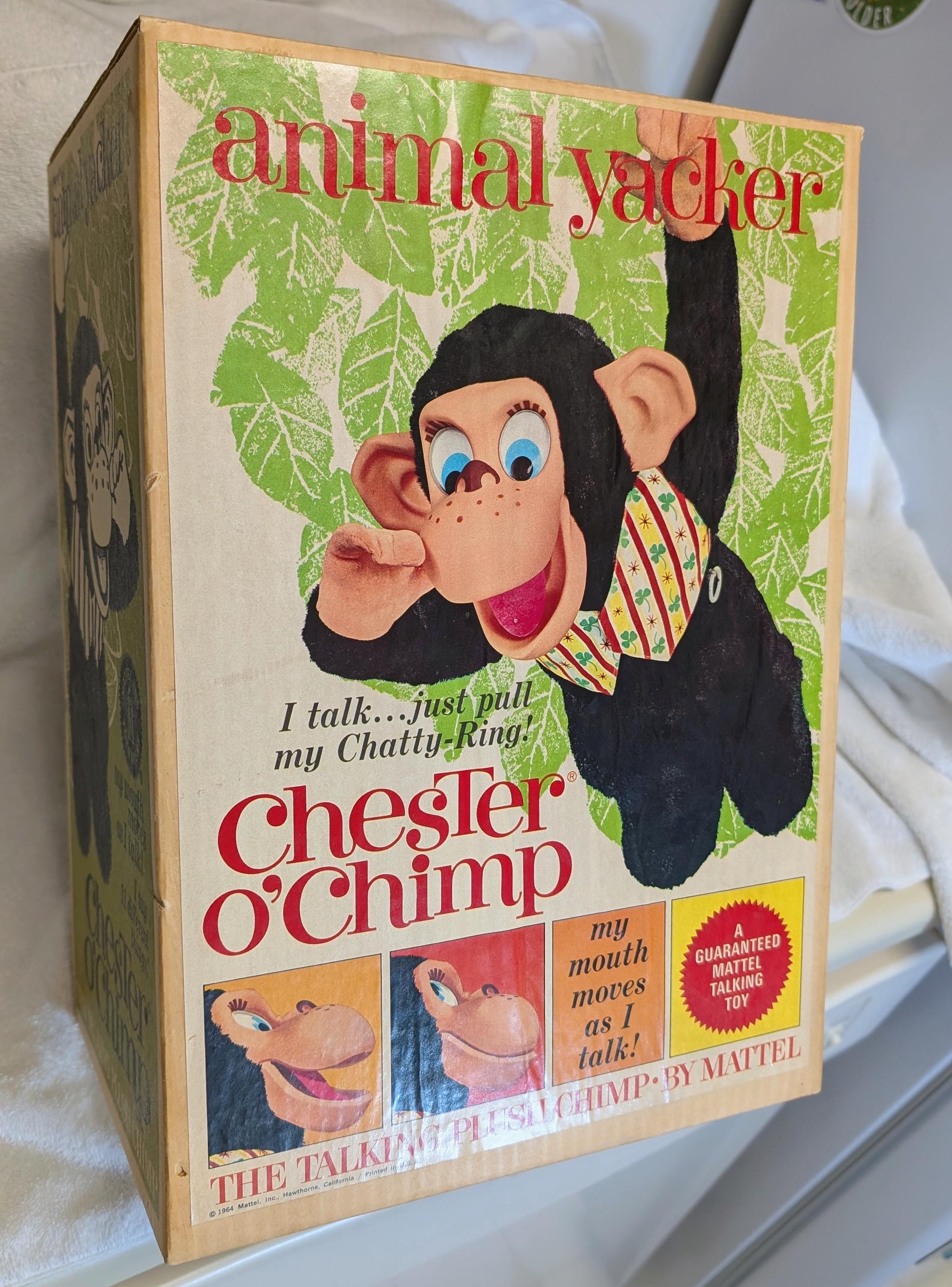 Vintage Mattel Chester O'chimp Plush: 1964 Animal Yacker in Box - Etsy