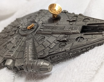 Vaisseau spatial Millennium Falcon 1993 en étain : présentoir Star Wars Franklin Mint