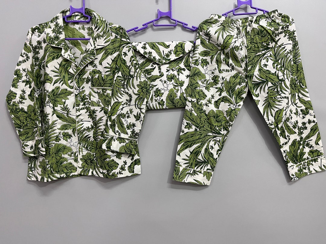 Baby Pink Cotton Floral Print Night Suit