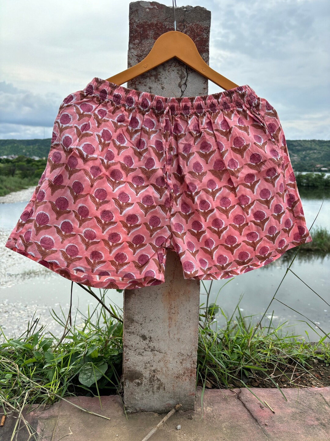 Printed Bambula Cotton Shorts Set