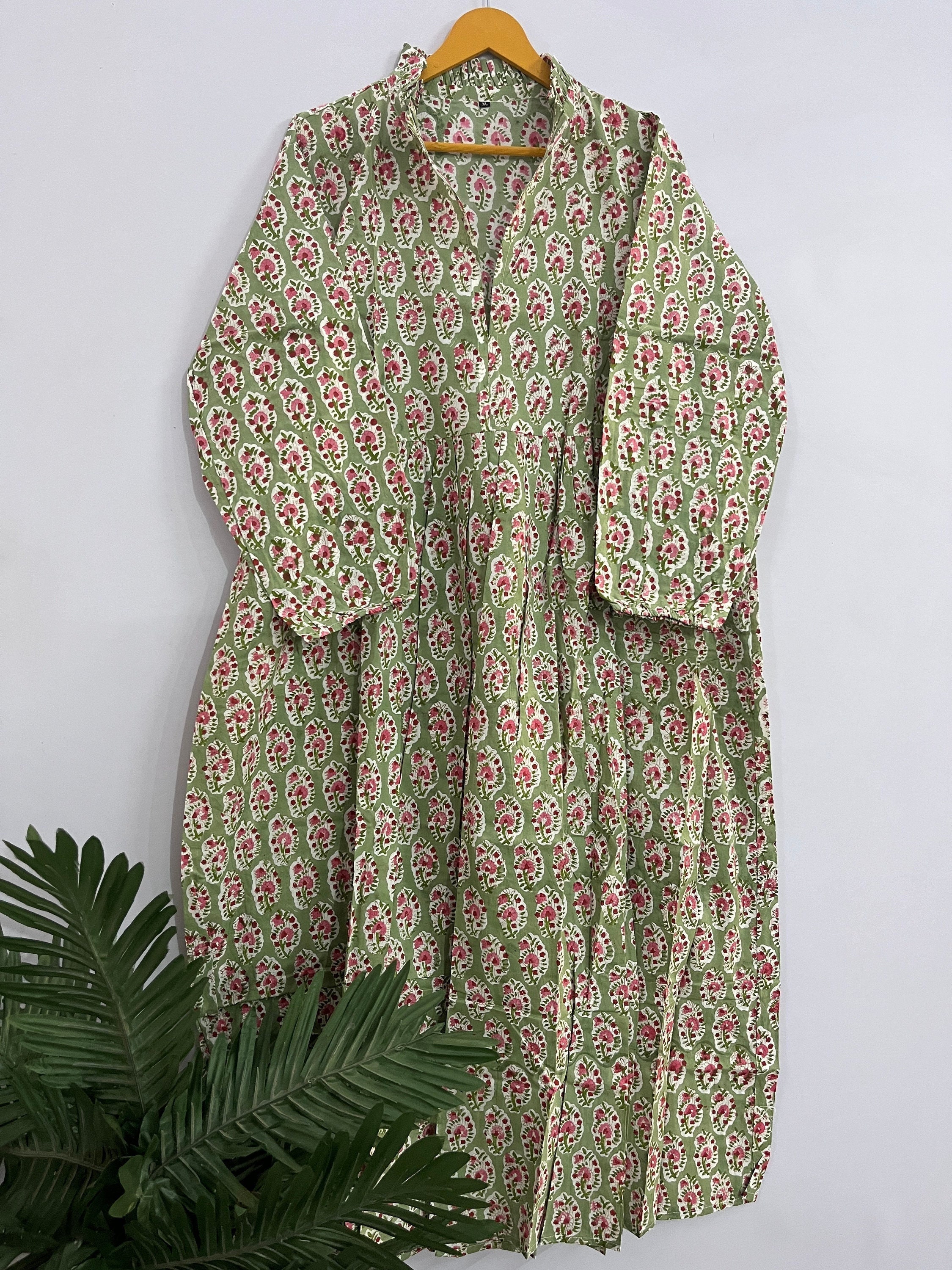 Handmade Bridesmaid Dress Hand Block Organic Cotton Women Long Party Wear Dress, Jaipuri Women Summer Block Floral Print New Designer Gown,