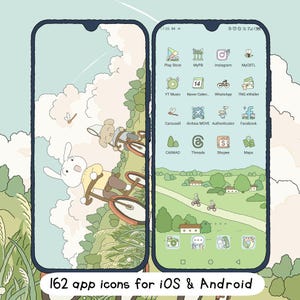 Green Hill Aesthetic phone theme, green wallpaper, Cute App Icons, Cute Widget Icons, green aesthetic Icons, iOS Android app icons