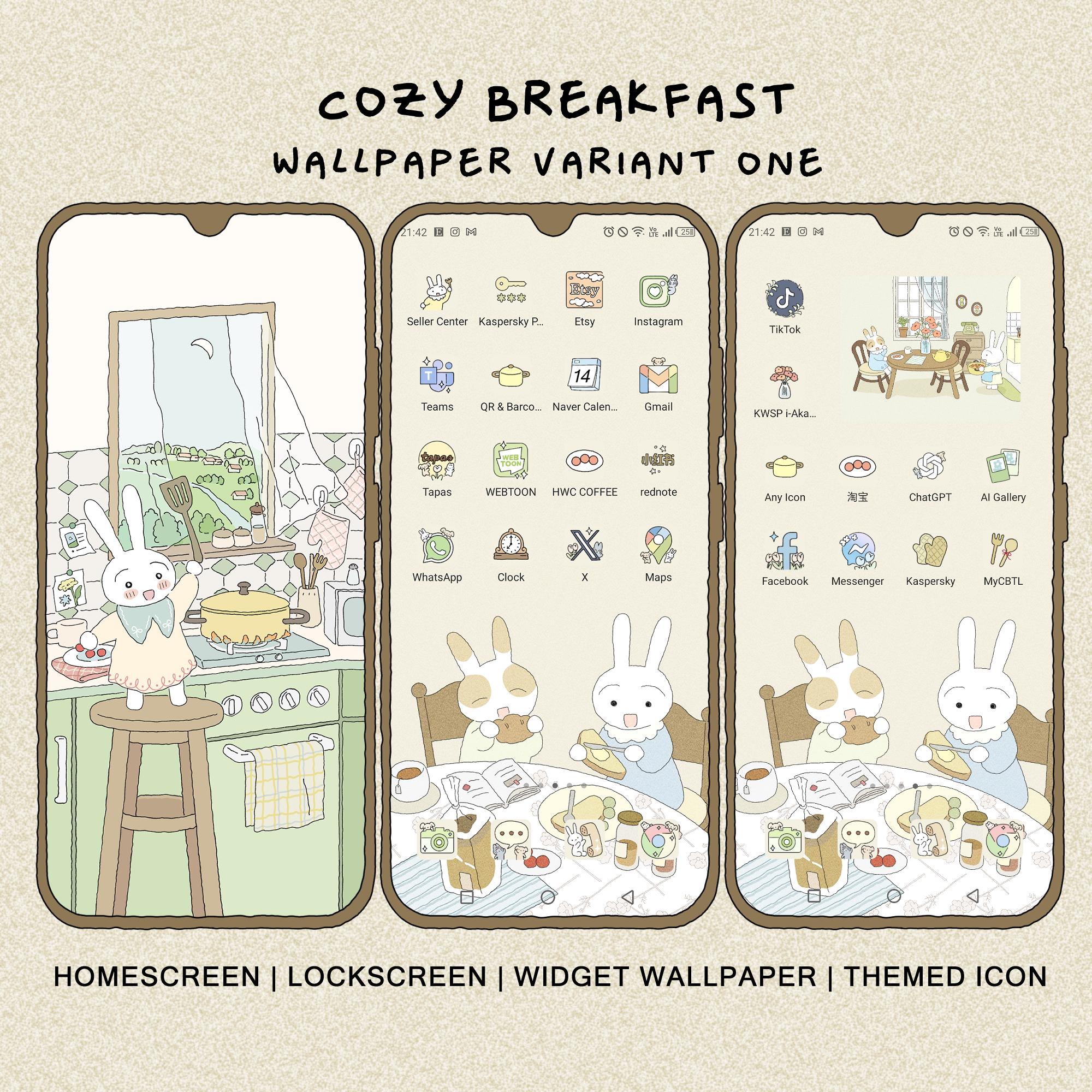 Cozy Breakfast Icon Set, Cute Icons Pack, iPhone Theme, Cute App Icons ...