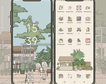 Walnut muted Kawaii App Icon Set: Muted Tone iOS Theme (Digital Download)