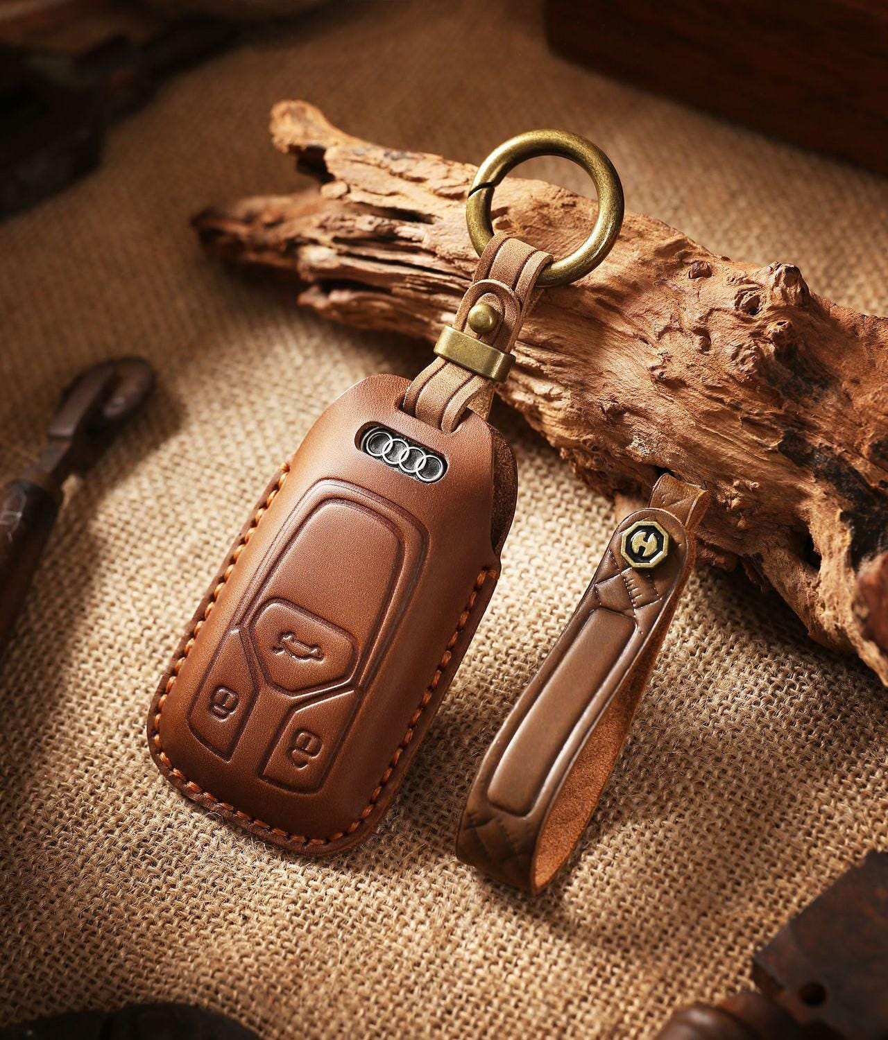 Handmade Leather Key Fob Cover Compatible for Audi 2018 A3 A4 A5 A6 S5 Q3 Q5 Q7 TTS Etc Personalized Name Tags for Audi Gift for Him Her Etsy