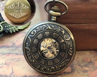 Personalized Engraved Pocket Watch, Customized Pocket Watch for the Groomsmen, Anniversary Gift, Wedding Gift, Best Man Gift, Gift for Groom