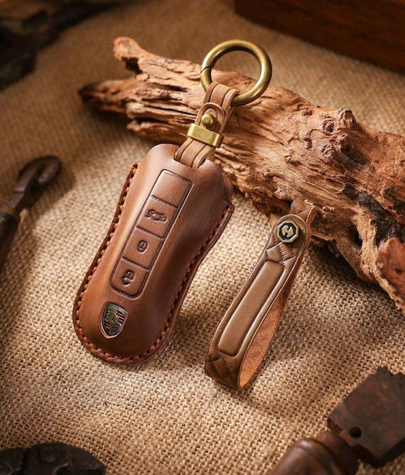 Personalized Leather Key Fob Cover Compatible for Porsche Cayenne Taycan Palamera Macan 718 911 Etc Handmade Car Key Case Gift for Him Her Etsy
