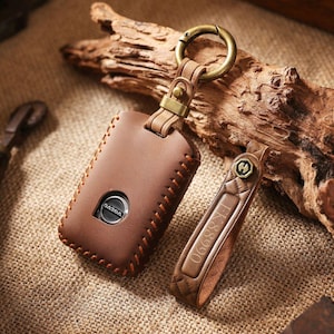 Étui porte-clés personnalisé en cuir pour Volvo XC40 XC60 XC90 S60 S90 V60 V90, etc., étui pour clés de voiture Volvo, cadeau pour lui et elle