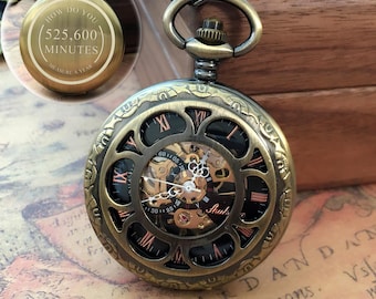 Engraved Pocket Watch – Personalized Fathers Day Gift, Birthday Gift, Anniversary Gift, Wedding Gift, Groomsmen Gift