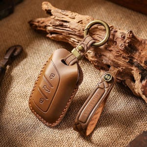 Personalisierte Leder Schlüsselanhänger Cover Kompatibel für MG HS MG5 ets, handgemachte Autoschlüssel Hülle Fit für MG, Geschenk für Ihn