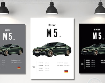 BMW M5 CS Poster: Sportwagen Fotografie Wandkunst