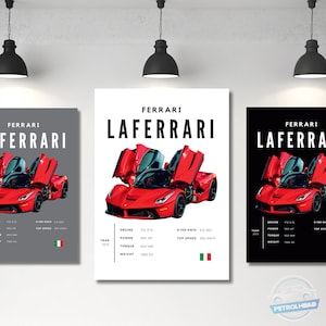 Ferrari Poster Print La Ferrari Poster Supercar Poster Wall Art Car Photography Decor Gift For Car Lover Ferrari Print Car Gift