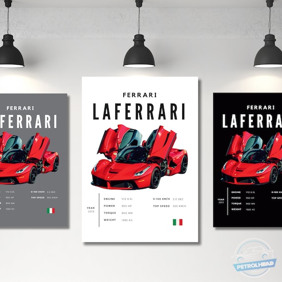 Laferrari Poster Print: Supercar Wall Art Decor - Etsy