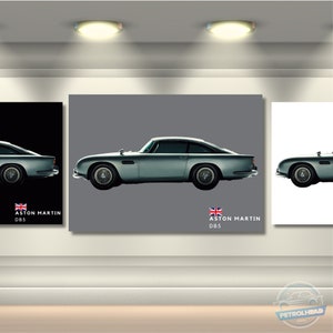 Aston Martin Poster Print DB5 Poster Sports Classic Car Poster Wall Art Car Photography Decor Gift For Car Lover Aston Print Car Gift