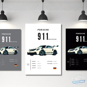 Porsche Poster Print 911 GT3 RS Poster Super Car Poster Wall Art Car Photography Decor Gift For Car Lover Porsche Print Car Gift