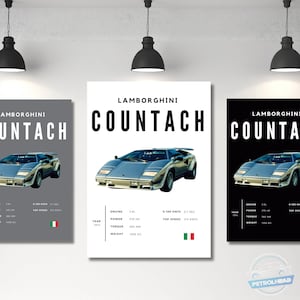 Lamborghini Poster Print Countach Poster Classic Car Poster Wall Art Car Photography Decor Gift For Car Lover Lambo Print Car Gift