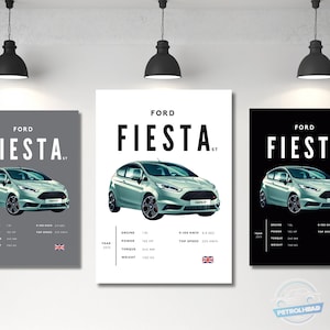 Ford Fiesta Poster Print ST Poster Sports Car Poster Wall Art Car Photography Decor Gift For Car Lover Ford Print Car Gift