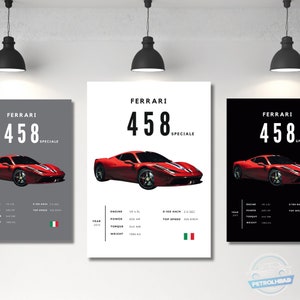 Ferrari Poster Print 458 Speciale Poster Super Car Poster