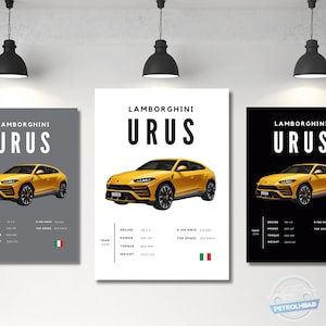 Lamborghini Poster Print Urus Poster Super Car Poster Wall Art Car Photography Decor Gift For Car Lover Lambo Print Car Gift