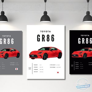Toyota GR86 Poster Print: Sports Car Wall Art
