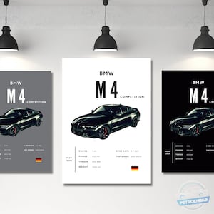BMW Poster Print M4 Poster Sports Car Poster Wall Art Car Photography Decor Gift For Car Lover BMW Print Car Gift