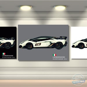 Lamborghini Poster Print Aventador SVJ Poster Super Car Poster Wall Art Car Photography Decor Gift For Car Lover Lamborghini Print Car Gift