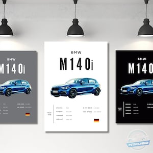 BMW Poster Print M140i Poster Sports Car Poster Wall Art Car Photography Decor Gift For Car Lover BMW Print Car Gift