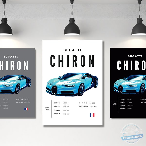 Bugatti Poster Print Chiron Poster Supercar Poster Wall Art Car Photography Decor Gift For Car Lover Bugatti Print Car Gift