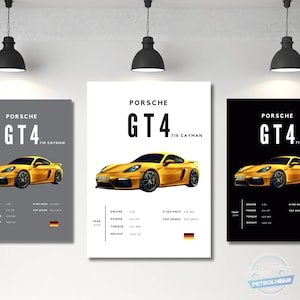 Porsche Cayman GT4 Poster: Sports Car Photography Wall Art